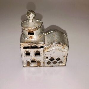 Antique  1800’s Small Cast Iron Building Mosque Figurine Bank